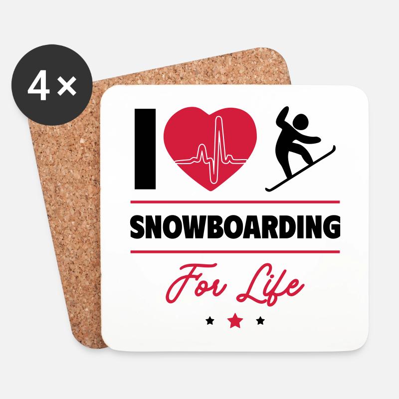 Snowboarden für immer – Leidenschaft pur - Untersetzer (4er-Set) - Weiß