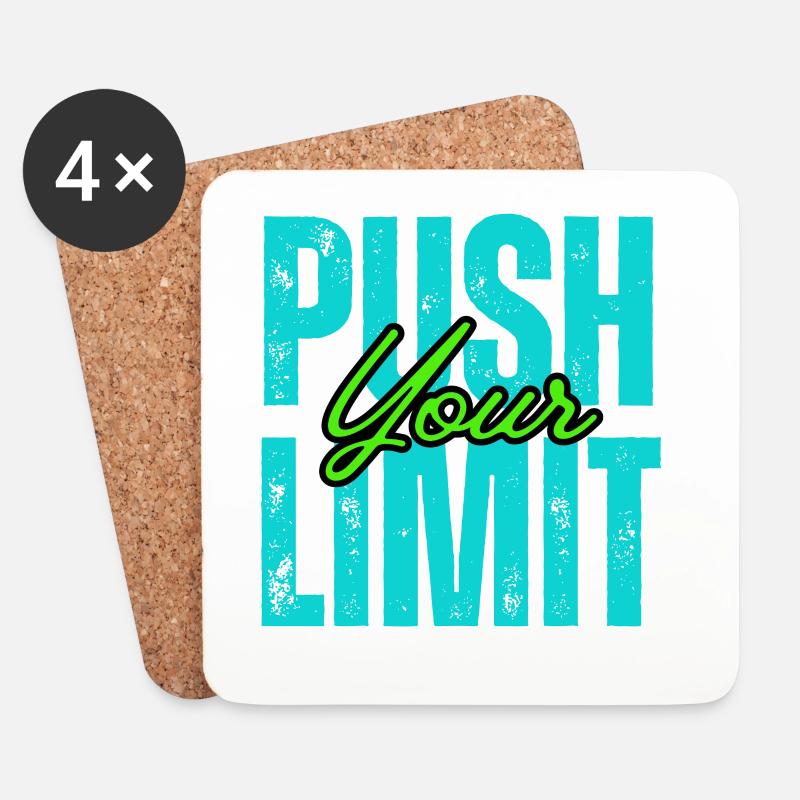 Motivierendes Push Your Limit Design - Untersetzer (4er-Set) - Weiß