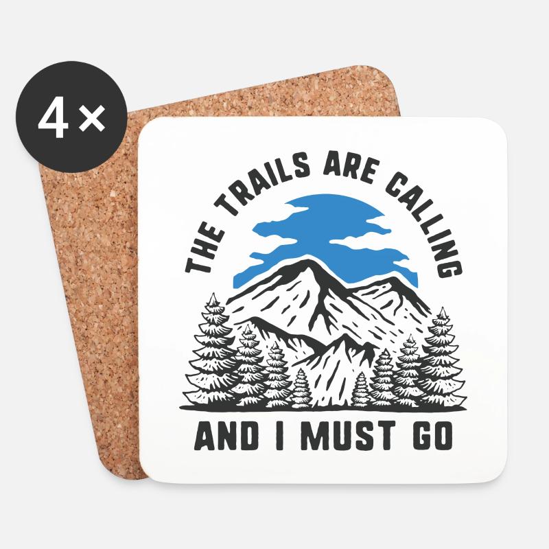 Die Trails rufen und ich muss gehen - Untersetzer (4er-Set) - Weiß