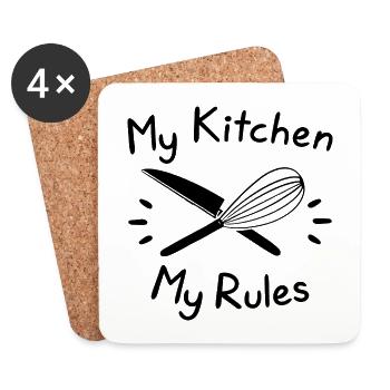 My Kitchen My Rules - Coasters (set of 4) - white - Front