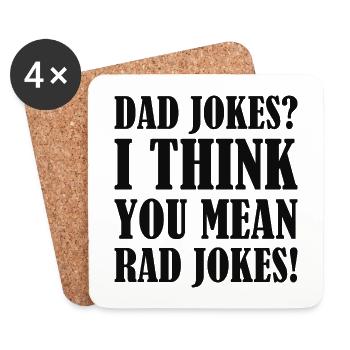 Papa blagues Rad Blagues - Dessous de verre (lot de 4) - blanc - Devant
