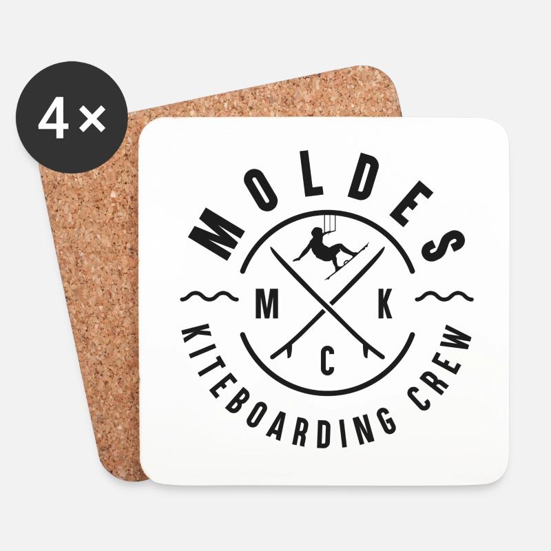 Moldes Kiteboarding Crew - Untersetzer (4er-Set) - Weiß