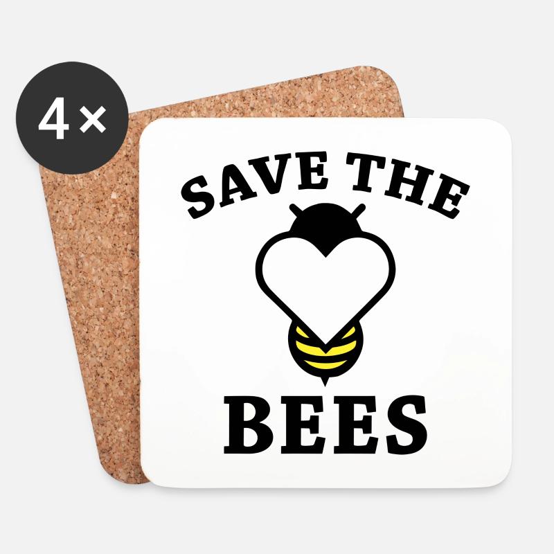 Rettet die Bienen - Untersetzer (4er-Set) - Weiß
