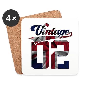 24TH BIRTHDAY UK VINTAGE 2002 - Coasters (set of 4) - white - Front