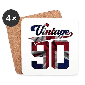 36TH BIRTHDAY UK VINTAGE 1990 - Coasters (set of 4) - white - Front