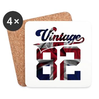 44TH BIRTHDAY UK VINTAGE 1982 - Coasters (set of 4) - white - Front