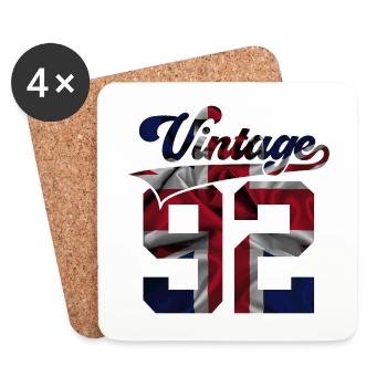 34TH BIRTHDAY UK VINTAGE 1992 - Coasters (set of 4) - white - Front