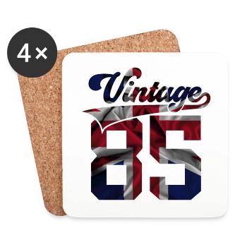41. GEBURTSTAG UK VINTAGE 1985 - Untersetzer (4er-Set) - Weiß - Vorne