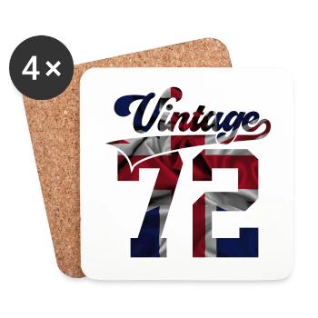 54TH BIRTHDAY UK VINTAGE 1972 - Coasters (set of 4) - white - Front