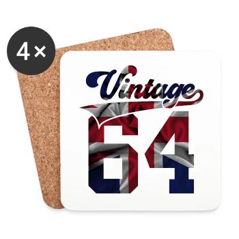 62. GEBURTSTAG UK VINTAGE 1964 - Untersetzer (4er-Set) - Weiß - Vorne