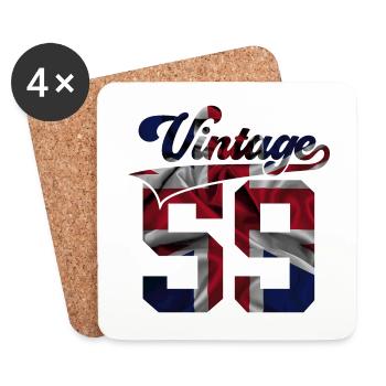 67TH BIRTHDAY UK VINTAGE 1959 - Coasters (set of 4) - white - Front