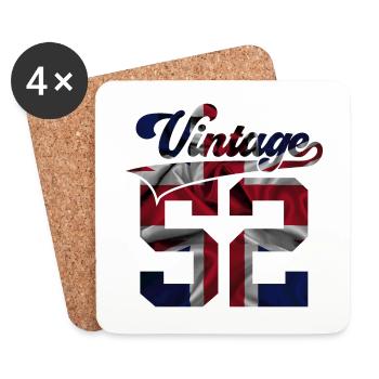 74TH BIRTHDAY UK VINTAGE 1952 - Coasters (set of 4) - white - Front