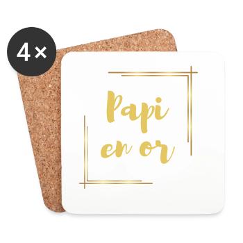 PAPI EN OR - Dessous de verre (lot de 4) - blanc - Devant