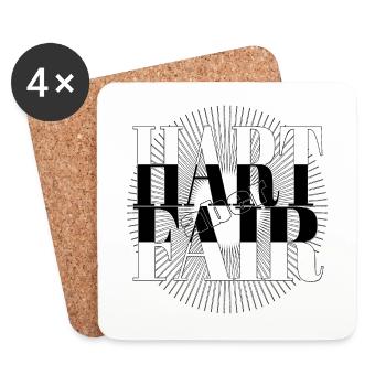 HART aber FAIR - Untersetzer (4er-Set) - Weiß - Vorne