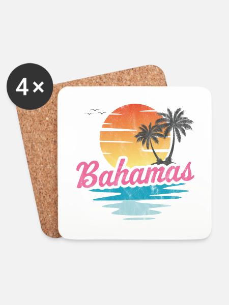 Bahamas - Untersetzer (4er-Set) - Weiß
