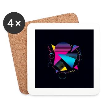 80s Vibes - Retro Revival - Coasters (set of 4) - white - Front