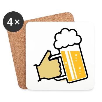 XBayerian Salute (L3) - Coasters (set of 4) - white - Front