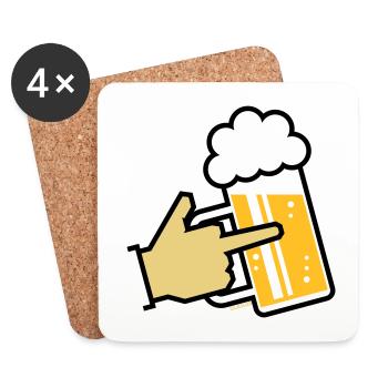 XFinger Symbol L3 - Untersetzer (4er-Set) - Weiß - Vorne