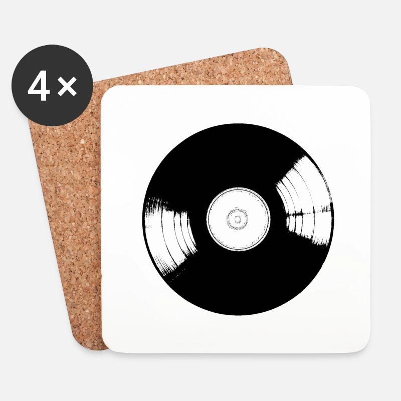 Vinyl - Untersetzer (4er-Set) - Weiß
