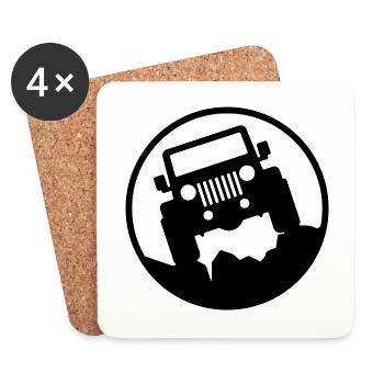 Jeep - Route hors route 4x4 - Dessous de verre (lot de 4) - blanc - Devant