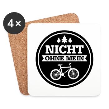 Nicht ohne mein Mountain Bike - Fahrrad Badge Wald - Untersetzer (4er-Set) - Weiß - Vorne