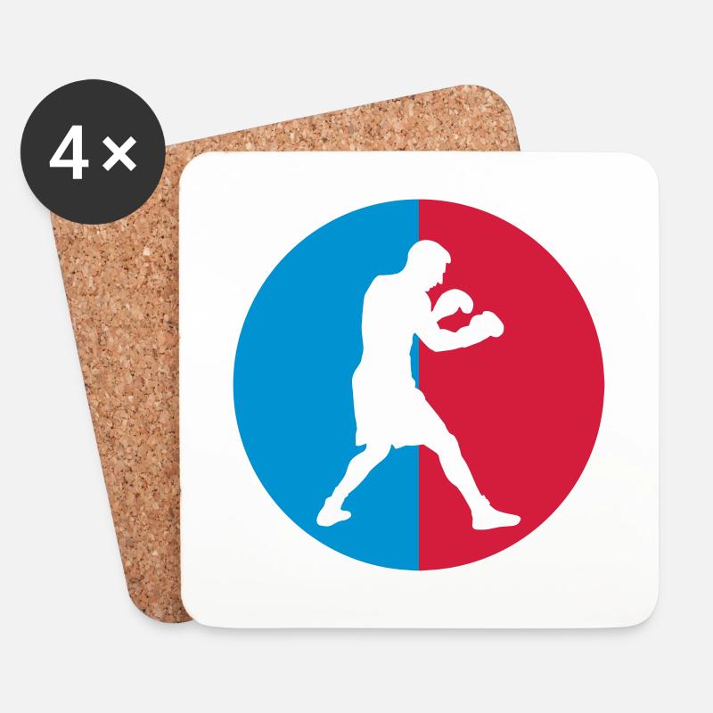 Boxen - Boxer - Untersetzer (4er-Set) - Weiß