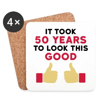 It took 50 years to look this good (zwei Daumen ho - Untersetzer (4er-Set) - Weiß - Vorne
