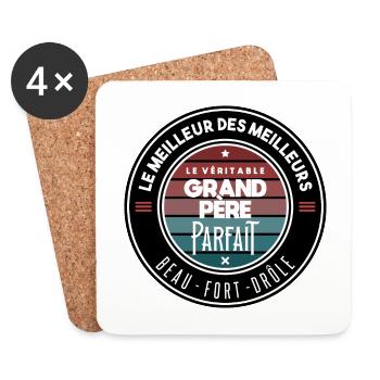 Le véritable grand père parfait - Dessous de verre (lot de 4) - blanc - Devant