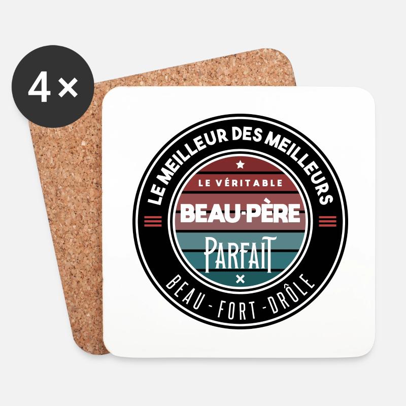 Le véritable beau père parfait - Dessous de verre (lot de 4) - blanc