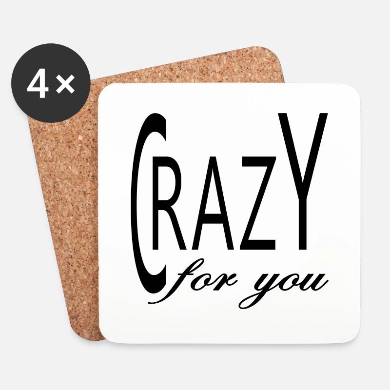 Crazy for You in Black - Untersetzer (4er-Set) - Weiß