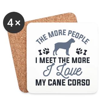 J’aime ma canne Corso - Dessous de verre (lot de 4) - blanc - Devant