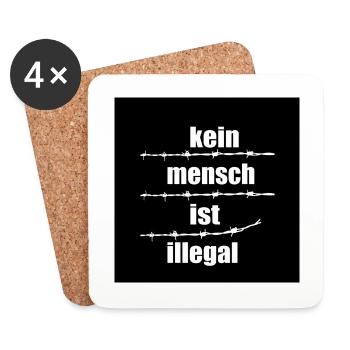 Kein Mensch ist illegal - Untersetzer (4er-Set) - Weiß - Vorne