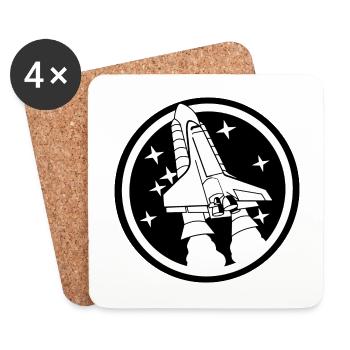 Astronef - Dessous de verre (lot de 4) - blanc - Devant