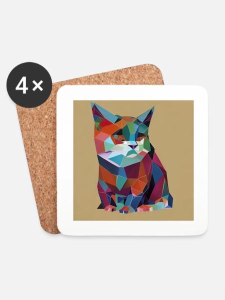 Origami - Untersetzer (4er-Set) - Weiß