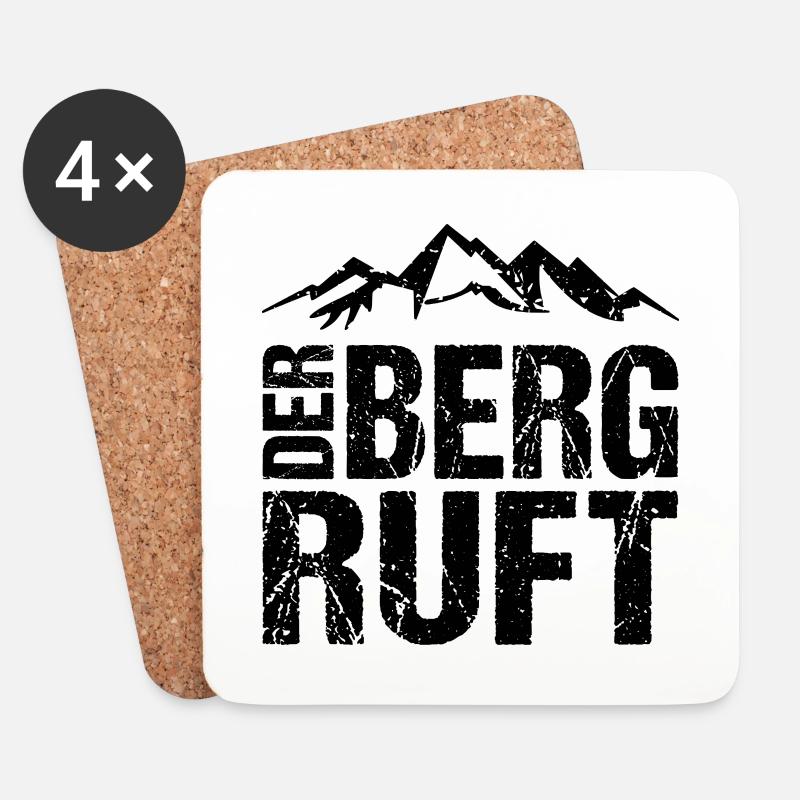 Der Berg Ruft Wandern Berge - Untersetzer (4er-Set) - Weiß