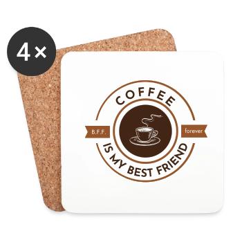 Coffee is my best friend blanc - Dessous de verre (lot de 4) - blanc - Devant
