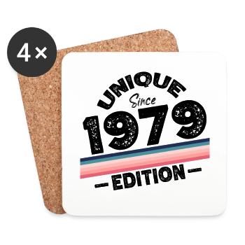 Unique depuis 1979 Edition Anniversaire Millésime 1979 - Dessous de verre (lot de 4) - blanc - Devant