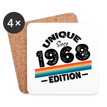 Unique seit 1968 Edition Geburtstag Vintage 1968 - Untersetzer (4er-Set) - Weiß - Vorne