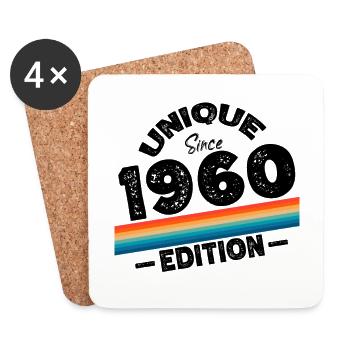 Unique depuis les années 1960 édition anniversaire Vintage des années 1960 - Dessous de verre (lot de 4) - blanc - Devant