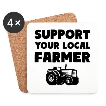 Support Your Local Farmer Landwirtschaft - Untersetzer (4er-Set) - Weiß - Vorne