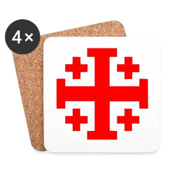 Jerusalem kreuz Jerusalemkreuz - Untersetzer (4er-Set) - Weiß - Vorne