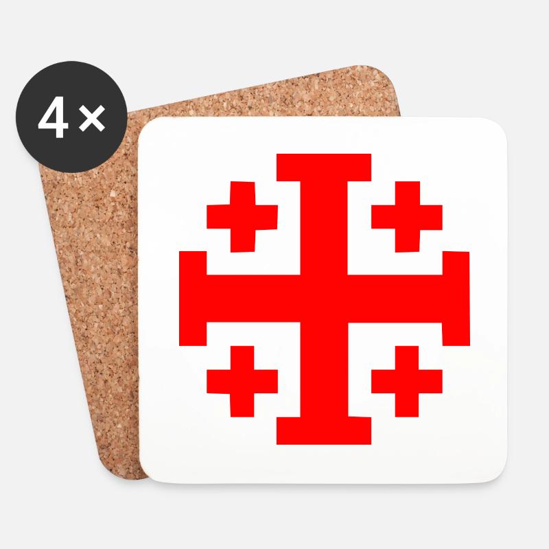 Jerusalem kreuz Jerusalemkreuz - Untersetzer (4er-Set) - Weiß