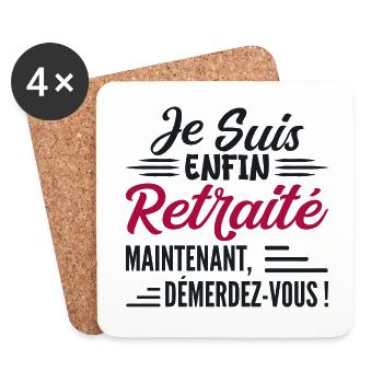 Je Suis Bientôt Retraité - Cadeau Futur Retraité - Dessous de verre (lot de 4) - blanc - Devant