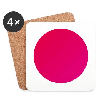 Circle in warm red - Coasters (set of 4) - white - Front