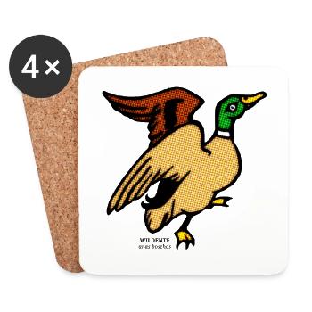 Canard sauvage Anas Boschas canard sauvage illustration - Dessous de verre (lot de 4) - blanc - Devant