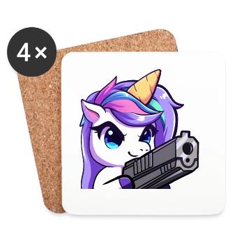 Lya Pew Pew - Coasters (set of 4) - white - Front