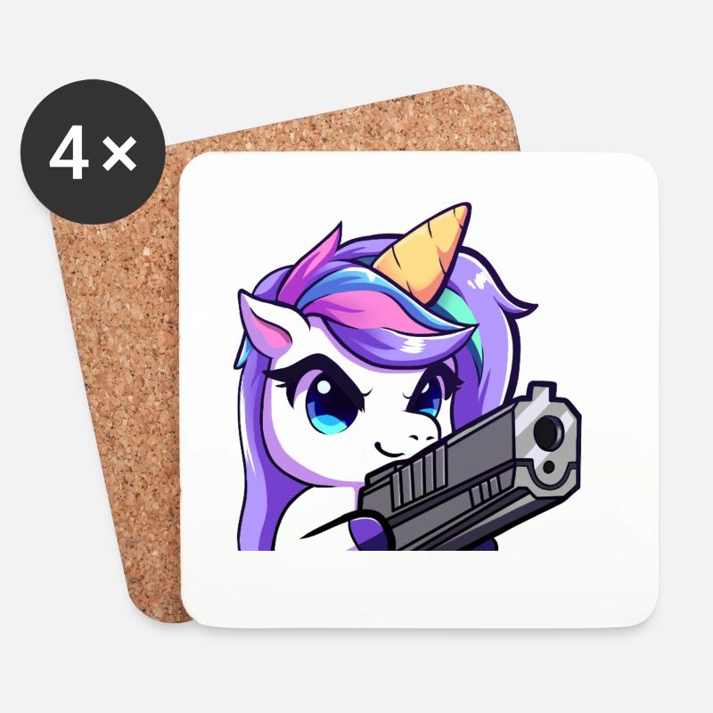 Lya Pew Pew - Coasters (set of 4) - white