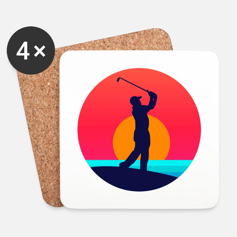 Golf - Untersetzer (4er-Set) - Weiß