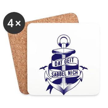 Sabbel Nicht Dat Geit Moin Spacken Anker Shirt - Untersetzer (4er-Set) - Weiß - Vorne