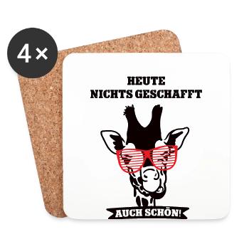 Homeoffice Shirt Geschenk - Untersetzer (4er-Set) - Weiß - Vorne